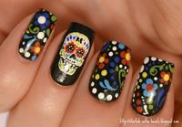 Day of the dead nails.