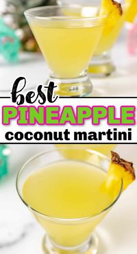 Our Pineapple Martini is a sweet and festive tropical-inspired cocktail made with pineapple juice, coconut rum, and vanilla vodka. It's an easy-to-make summer drink that will transport you to the islands! Make with pineapple juice, coconut rum and vanilla vodka, this Pineapple Martini with Vodka will be your favorite summer cocktail in no time!