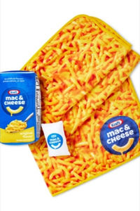 Wrap yourself in cheesy comfort with this officially licensed Kraft Mac & Cheese Fleece Blanket and Plush Set. This ultimate cuddle combo includes a macaroni noodle fleece blanket, a Kraft Mac & Cheese box pillow, and a cheese packet pillow. 