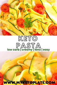 Learn how to make keto pasta with just two ingredients. This low carb pasta alternative tastes similar to regular pasta and has just 3g of net carbs per service. Make these easy keto noodles and serve with your favorite sauce!