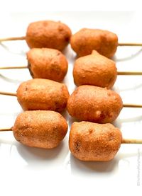 Smoked Sausage Corn Dogs from @wearsmanyhats