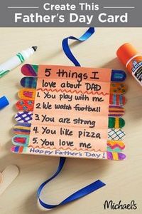 Roll dad a Father’s Day card with wood craft sticks plus Father’s Day Crafts for Kids: Preschool, Elementary and More on Frugal Coupon Living.