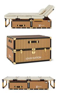 Louis Vuitton has reinterpreted its iconic Louis Vuitton Malle Lit Bed Trunk. Nicolas Ghesquière and Pharrell Williams, respectively the Creative Directors of the women’s and men’s lines at Louis Vuitton, joined forces to redesign the classic portable bed from the French design house. Originally introduced in the mid-19th century and designed for aristocrats and travelers, the Malle Lit became every traveler’s dream, as it gave them a comfortable sleeping solution anytime, anywhere.