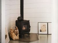 Log burner in the corner