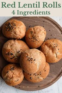 4-Ingredient Easy Gluten-Free Rolls (Vegan), made with red lentils for more protein. The perfect texture every time. Healthy, delicious and dairy-free. This protein-rich red lentil bread is flourless, making it a suitable choice for people with gluten sensitivity or celiac disease.