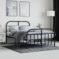 If you are looking for a robust bed frame for your bedroom, then this classic bed frame featuring an elegant and timeless design is the perfect choice for you!  Robust metal construction: The bed frame is made from powder-coated steel. Steel is an exceptionally hard and strong material that offers exceptional sturdiness and stability.Metal slats and legs: The metal bed frame is complete with metal slats and centre legs to provide your mattress with much-needed support and breathability.Extra storage space: For your convenience, the guest bed also has an extra space underneath for keeping your storage boxes out of sight.Functional headboard and footboard: The headboard and footboard of the bed base keep your mattress in place. Also, the headboard provides you with excellent back suppor