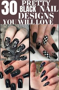 Looking for black nail designs? These black nails are great and you'll love them. Come try these black nail designs today. There are bright, dark, long, short, acrylic and many other black nail designs you'll love