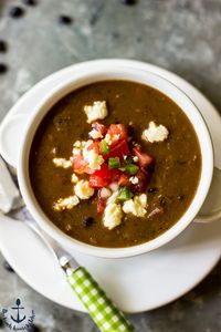 Black Bean Soup Topped with Pico de Gallo