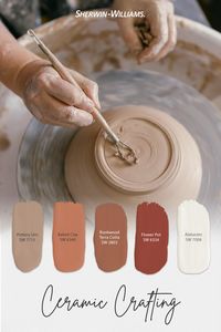 Cold temps make for the coziest hobbies. To see these colors in your space, tap this pin to order free color chips and we'll mail them to your door. #sherwinwilliams #paint #painting #diy #renovation #colorinspiration #paintinspiration #decor #interiordesign #colorpalette #pottery