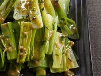 Boiled Leek Salad with Mustard Vinaigrette