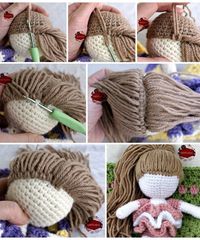 Latest Images crochet amigurumi hair Tips Foto-Tutorial für eine ganz einfach, schlichte Langhaarfrisur für Häkelpuppen #amigurumi #crochet #hair #Images #Latest #Tips