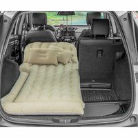 This car air mattress can turn the back of your car into a comfortable bed, helping you relax your body and enjoy a better sleep during the journey. Whether you are in a car, outdoors, or at home, this double-sided air mattress can be used as a resting bed. It has a super load-bearing capacity of 650 pounds and can accommodate 2-3 adults. Alwyn Home Color: Beige | Alwyn Home Hiltz Car SUV Inflatable Camping Mattress w / Air Pump 68.56 H x 49.64 W in brown in Beige | Twin | Wayfair