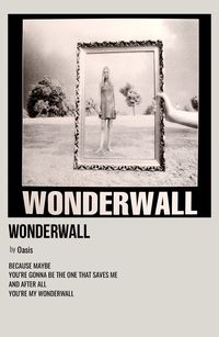 minimal polaroid song poster for wonderwall by oasis