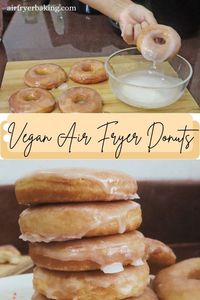 Treat yourself to these irresistible Air Fryer Vegan Donuts! 🌱🍩 Made without any dairy or eggs, these plant-based donuts are golden, fluffy, and so easy to whip up in your air fryer. Perfect for a sweet snack, dessert, or even breakfast! You won’t miss the deep fryer with this quick, healthier recipe. Pin now and enjoy homemade vegan donuts in minutes! #VeganBaking #AirFryerGoodness #PlantBasedDesserts