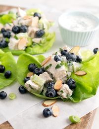 Blueberry Almond Chicken Salad Lettuce Wraps - Blueberry.org