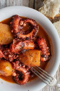 Greek Octopus Stew With Potatoes - Real Greek Recipes