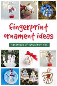 Fingerprint Ornament Ideas for Kids to make this Christmas to share with loved ones.