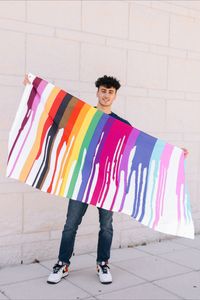 Show your support for the pride community by waving this Painted Pride Flag around loud and proud. This stylish flag features a a cool dripping paint rainbow design and is an amazing way to show that you're fighting the good fight.