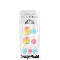 Rainbow Color Press On Pedicure From Dashing Diva Magic Press. With Purchase Last 1