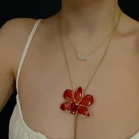 orchid flower necklace, gold jewelry, kendra scott neclace, spring, summer, jewelry