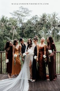 Kat and Ben's dreamy destination wedding was in Ubud, Bali. Their tropical wedding was styled perfectly and Kat' bride tribe rocked their mismatched bridesmaid dresses. Kat's feminine wedding gown was the most romantic wedding dress complimented by her stunning wedding veil. For more destination wedding ideas check out our portfolio. #destinationwedding #weddingphotography #destinationweddingideas