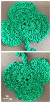 6 Spring Shamrock Coaster Free Crochet Patterns - DIY Magazine