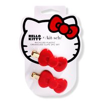 Hello Kitty x Kitsch Creaseless Clips - HELLO KITTY X KITSCH CREASELESS CLP 2CTFeaturesGet ready for the day (or bedtime) with satin pillowcases and heatless curlers that will primp and protect your strands, plus adorable hair accessories that put the "fun" in functional.IncludesSet of 2 creaseless hair clips with iconic Hello Kitty bowsIncludes 2 regular-sized clips in red (holds hair back during makeup application)CompositionMade with recycled materials - these clips are gentle on your hair &