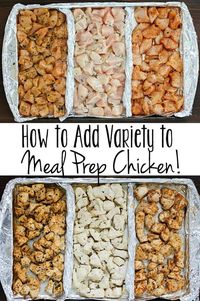 Add variety to that boring meal prep chicken with these three delicious clean-eating marinades! Separate a cookie sheet into thirds using tinfoil and create three different flavors of chicken for your meal plans!