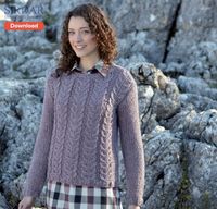 FREE Sidar cabled sweater knitting pattern on the LoveKnitting blog.