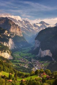 Lauterbrunnen Valley in Switzerland! 15 Best things to do in Interlaken, Switzerland such as paragliding, hiking, scenic train trips and some epic viewpoints! If you want to experience Switzerland's beauty at it's finest, go to Interlaken! It is one of the most breathtaking and surprising areas in all of Europe. #switzerland #europe