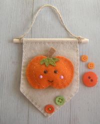 Halloween banner craft kit, pumpkin banner sewing kit, sewing kit, craft kit, pumpkin banner, felt banner