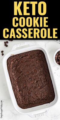 This Double Chocolate Keto Cookie Casserole is total keto dessert bliss! It's soft, fudgy, and oh-so-amazing, and each generous piece contains only 3g net carbs. You will love this keto chocolate recipe! It's an easy keto cookie recipe that will also remind you of keto brownies.