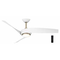 Hampton Bay Tudor 56 in. Indoor Brushed Gold with White Blades Ceiling Fan with Adjustable White Integrated LED with Remote Included AK309-MWH+CB - The Home Depot