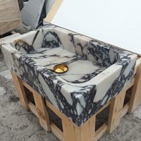 Calacatta Viola Antique Marble Sink, Powder Room Sink, Wall Mounted Sink, Calacatta Sink, Farmhouse Sink, Bathroom Sink, Marble Sink, Sink - Etsy