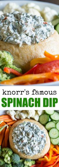 This Knorr Spinach Dip Recipe is the classic version you know and love! Cold and creamy, it's so easy to make and tastes even better than you remember.  via @culinaryhill