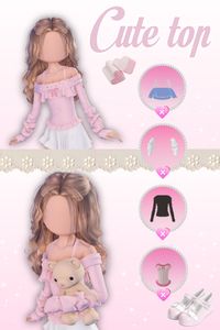 NON VIP 🩷 pink color hex code: ffc9c9 💞  key words: dti, dress to impress, idea, ideas, inspo, inspiration, reference, tutorial, tutorials, references, inspirations, cute pink top, sweater, girls, Roblox, girly Roblox outfit, outfit combo, outfits, look, looks, aesthetic, core, coquette, Marie Antoinette, ruffled top, vip, non vip, free, robux