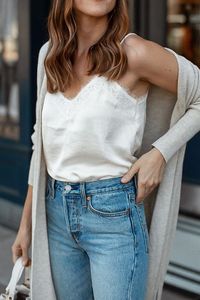 An Easy Way to Wear a Lace Cami — Girl Meets Gold #nsale cardigan and cami with levis jeans, white lace camisole with cardigan outfit #nsale2019 #nordstrom how to wear a white lace camisole, levi's style, levi's wedgie jeans #nordstromanniversarysale #nordstromanniversarysale2019 #ltksalealert summer style, women’s style, outfit ideas, classic style, outfit guide, wardrobe staples #capsulewardrobe #wardrobeessentials #ltkunder50 #ltksalealert cardigan and cami