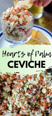 This vegan habanero hearts of palm ceviche recipe will transport you to the Mexican Caribbean with the combination of habanero, hearts of palm, onion, tomato, and cilantro marinated in lime juice. You can serve it on tostadas, eat with chips or even serve it as a salad. #veganmexican #ceviche #healthyappetizer #heartsofpalmsalad