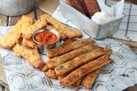 Today I decided to do breadsticks in three different ways: Italian style, extra cheesy, and cinnamon sugar. Two savory flavors which taste absolutely delicious just dipped in some tomato sauce (I use Rao’s), and one sweet flavor which tastes fantastic dipped in a cream cheese buttercream (1 oz. Cream Cheese, 2 tbsp. Heavy Cream, and 1 …