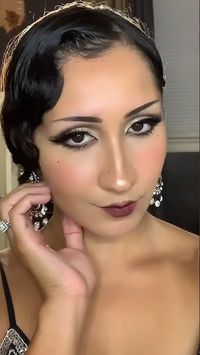 1920s inspired glamour makeup ✨🥂🍾 #fyp #makeup #makeuptutorial #vintage #1920smakeup #flappergirl