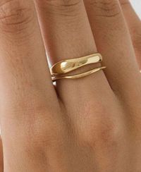 Gold Textured Ring | Gold Stackable Ring | Asymmetric Rings | Rings For Her