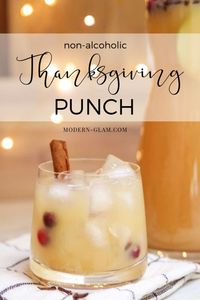 Make this 3 minute Thanksgiving punch perfect for a crowd. This non-alcoholic spicy pear punch is perfect for entertaining. #thanksgiving #thanksgivingrecipes #punch