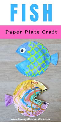 Easy Paper Plate Fish Craft for Toddlers and Preschoolers. Perfect for summer or under the sea themed units. #summer #artsandcrafts #toddler #preschool