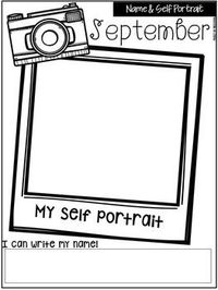 Monthly Self Portraits and Name Samples for Preschool, Pre-K, & Kindergarten