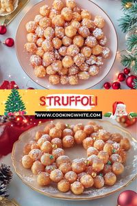 "Looking for the perfect festive treat this holiday season? Try Christmas Struffoli! These crispy, honey-coated Italian dough balls are a traditional favorite, topped with colorful sprinkles and toasted almonds. Easy to make and bursting with flavor, Struffoli is the ultimate dessert to impress your guests at Christmas gatherings. Pin this recipe now and bring a taste of Italy to your holiday celebrations!"