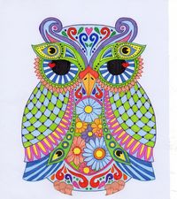 Owl zentangle coloring