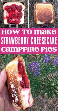 Camping Food Ideas + Meal Hacks - Pudgy Pie Recipe! This outrageously delicious Strawberry Cheesecake Pudgy Pie will be the best ending to any day out in the woods! Just 5 ingredients, and you've got an AMAZING dessert that's so easy to make! Go grab the recipe and give it a try!