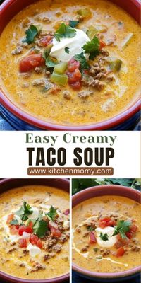 Craving something cozy and flavorful? Try our easy Creamy Taco Soup recipe. It's a comforting one-pot meal with a delightful mix of Mexican spices and simple ingredients. Perfect for busy weeknights when you want something quick yet satisfying. Just brown some ground beef, add your canned favorites, spices, and creamy goodness for a meal everyone will love. Ready to enjoy a taste of comfort? Get the full recipe now and spice up your dinner routine!