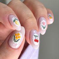 🥭🍊🍒🌷🍁 Almond Stickers Nail Inspo  More Nails Design Ideas on my store Link in profile  #nailart #naildesign #nailstickers #nailstagram #nailartideas #nailswag #nails  #nailsofinstagram #nailsnailsnails #nailsoftheday #summernails