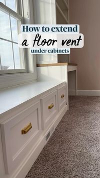 When I was building this window bench I had to design it around the floor vent and figure out a way to extend it under the cabinets I was adding. This is my complete process, it worked great. The kit is. Wry easy to install and worked beautifully! Follow along for more step by step guides and tutorials!